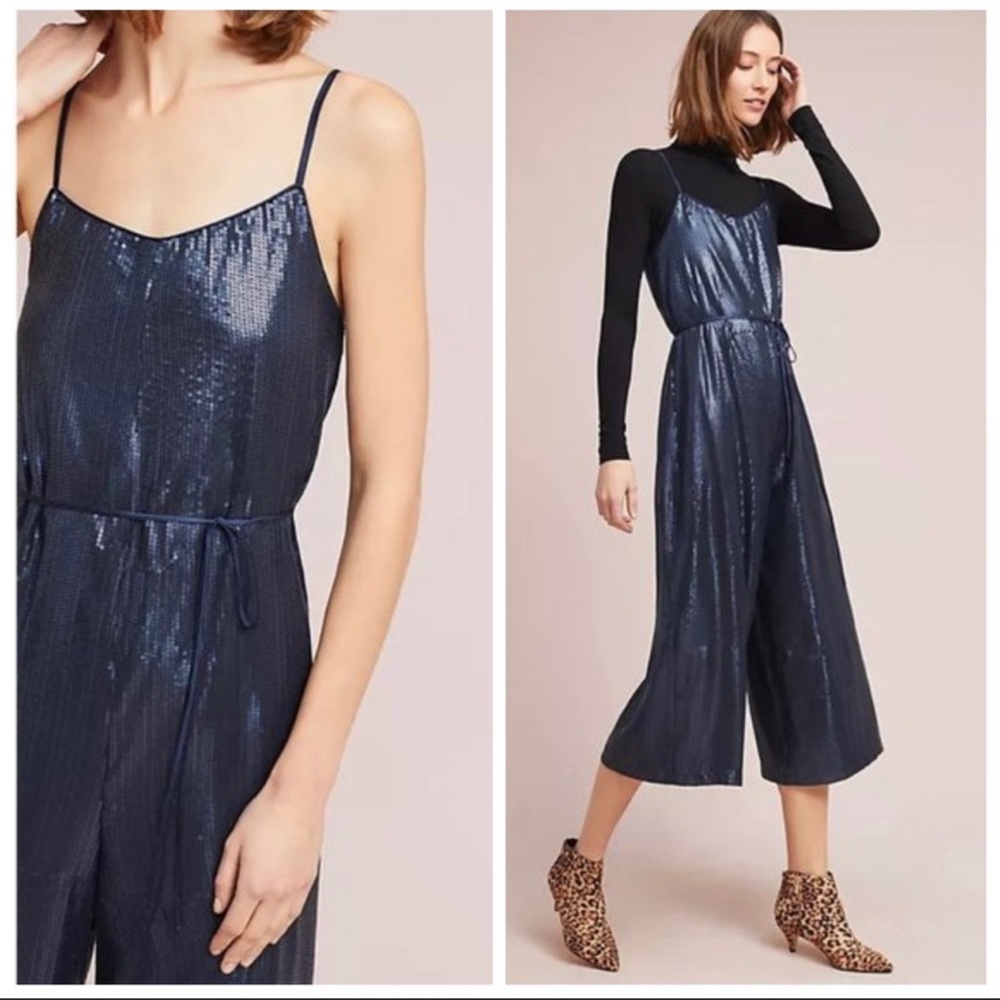 Anthropologie Corey Lynn Calter Wide Leg Sequin Jumpsuit
